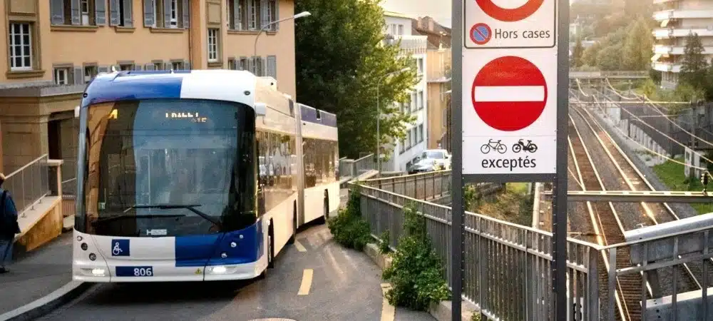 Bus du TL de Lausanne en circulation